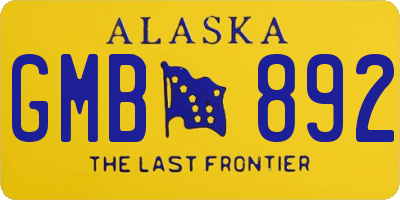 AK license plate GMB892