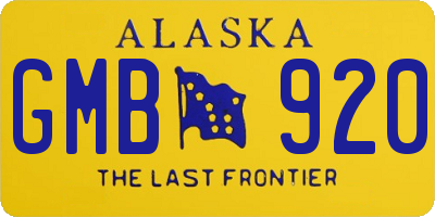 AK license plate GMB920