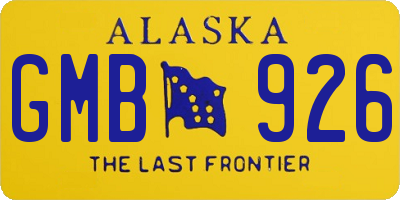 AK license plate GMB926
