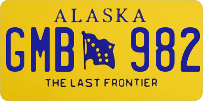 AK license plate GMB982