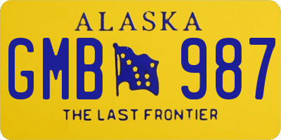 AK license plate GMB987