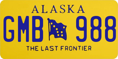 AK license plate GMB988