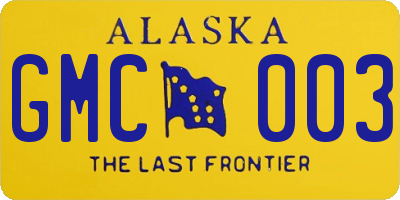 AK license plate GMC003