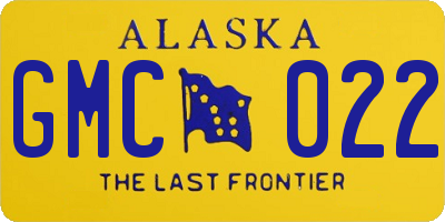 AK license plate GMC022