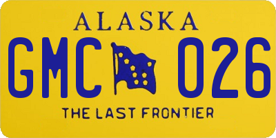 AK license plate GMC026