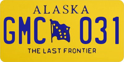 AK license plate GMC031