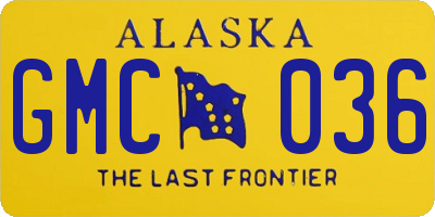 AK license plate GMC036