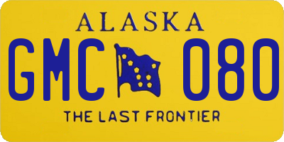 AK license plate GMC080