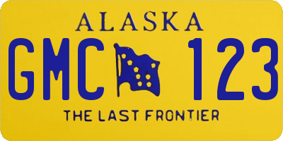 AK license plate GMC123