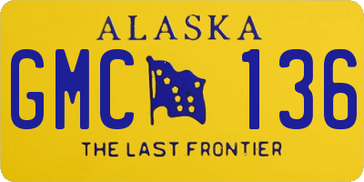 AK license plate GMC136