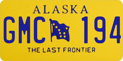 AK license plate GMC194