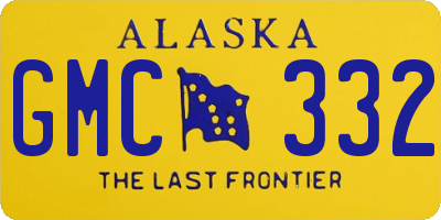 AK license plate GMC332
