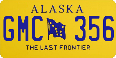 AK license plate GMC356