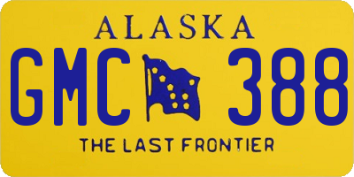 AK license plate GMC388