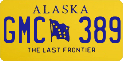 AK license plate GMC389