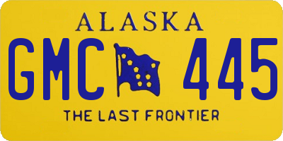 AK license plate GMC445