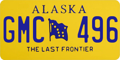 AK license plate GMC496