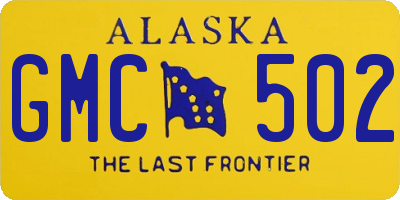 AK license plate GMC502