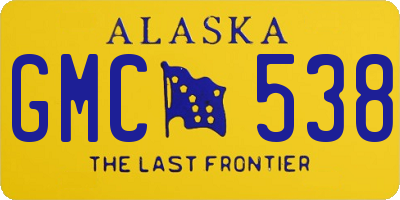 AK license plate GMC538