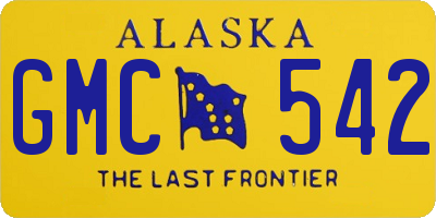 AK license plate GMC542
