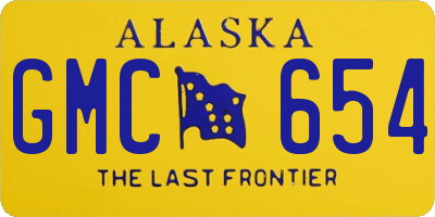AK license plate GMC654