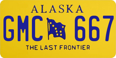 AK license plate GMC667