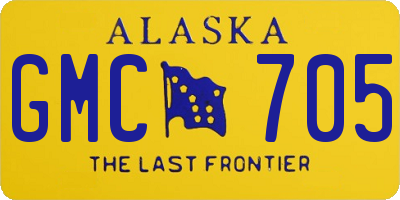 AK license plate GMC705