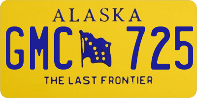 AK license plate GMC725