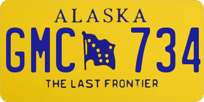 AK license plate GMC734