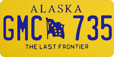 AK license plate GMC735