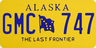 AK license plate GMC747