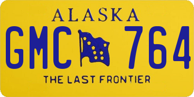 AK license plate GMC764