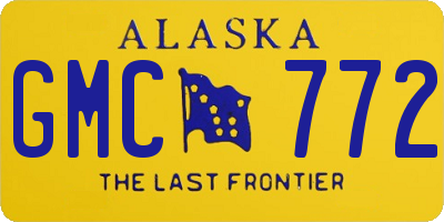 AK license plate GMC772