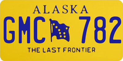 AK license plate GMC782