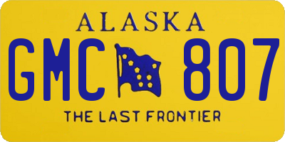 AK license plate GMC807