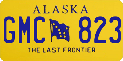 AK license plate GMC823