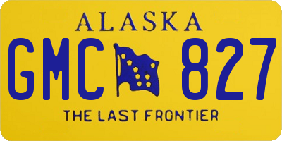 AK license plate GMC827