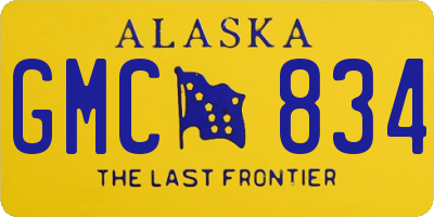 AK license plate GMC834