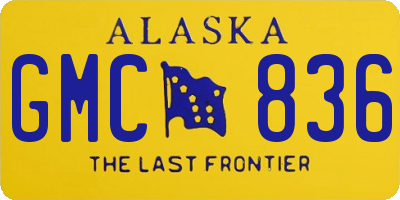AK license plate GMC836
