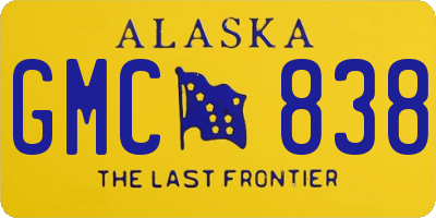 AK license plate GMC838