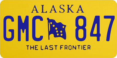 AK license plate GMC847