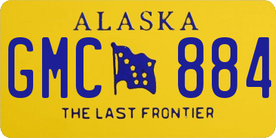 AK license plate GMC884