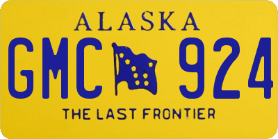 AK license plate GMC924