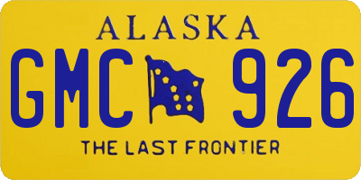 AK license plate GMC926