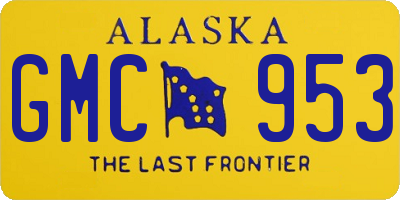 AK license plate GMC953