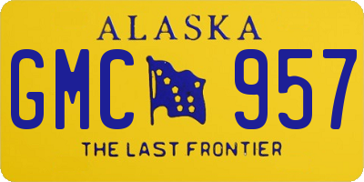 AK license plate GMC957