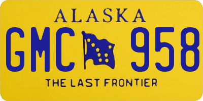 AK license plate GMC958