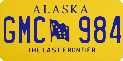 AK license plate GMC984