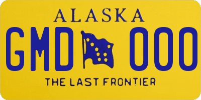 AK license plate GMD000