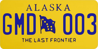 AK license plate GMD003